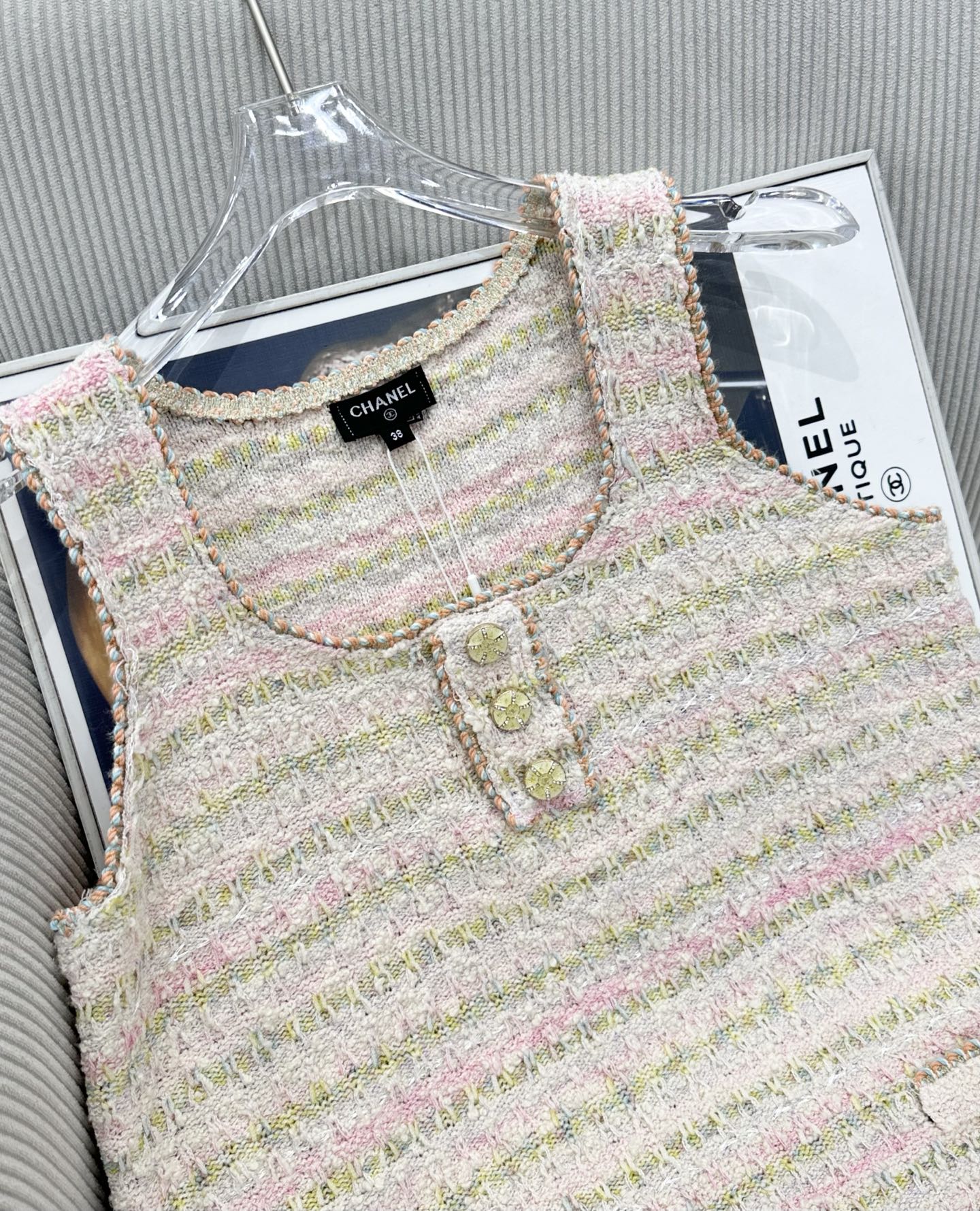 CC 26s Chunky Yarn Vest Top Light Pink Wool 415515