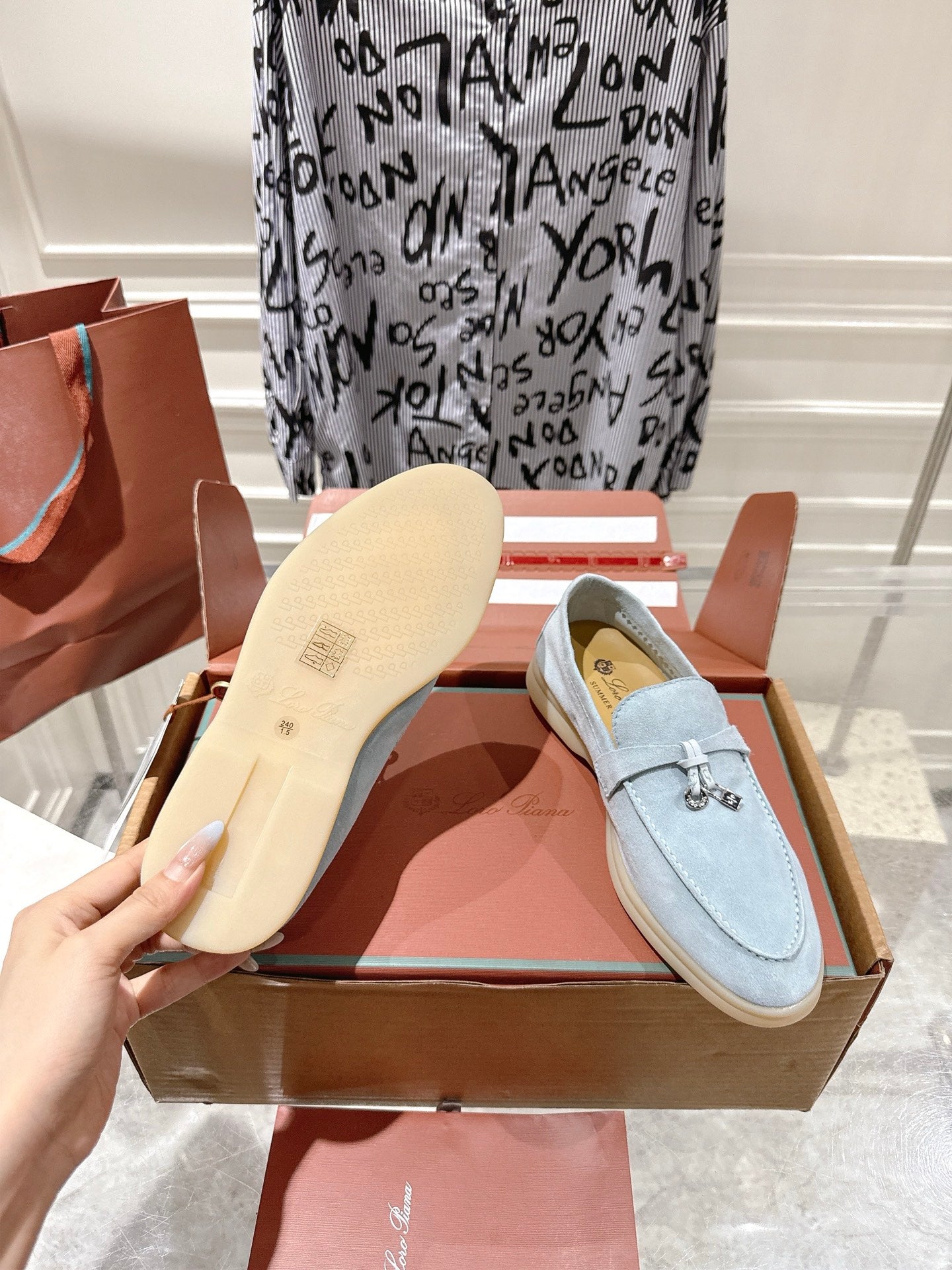 LP Summer Charms Walk Loafers Light Blue Suede 565862