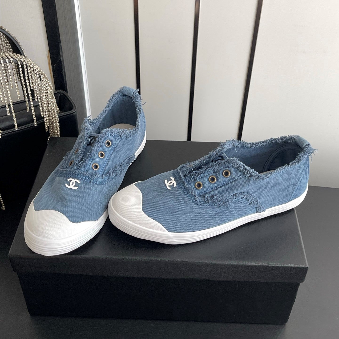 CC 26s Laceless Canvas Sneakers Blue Canvas 945157