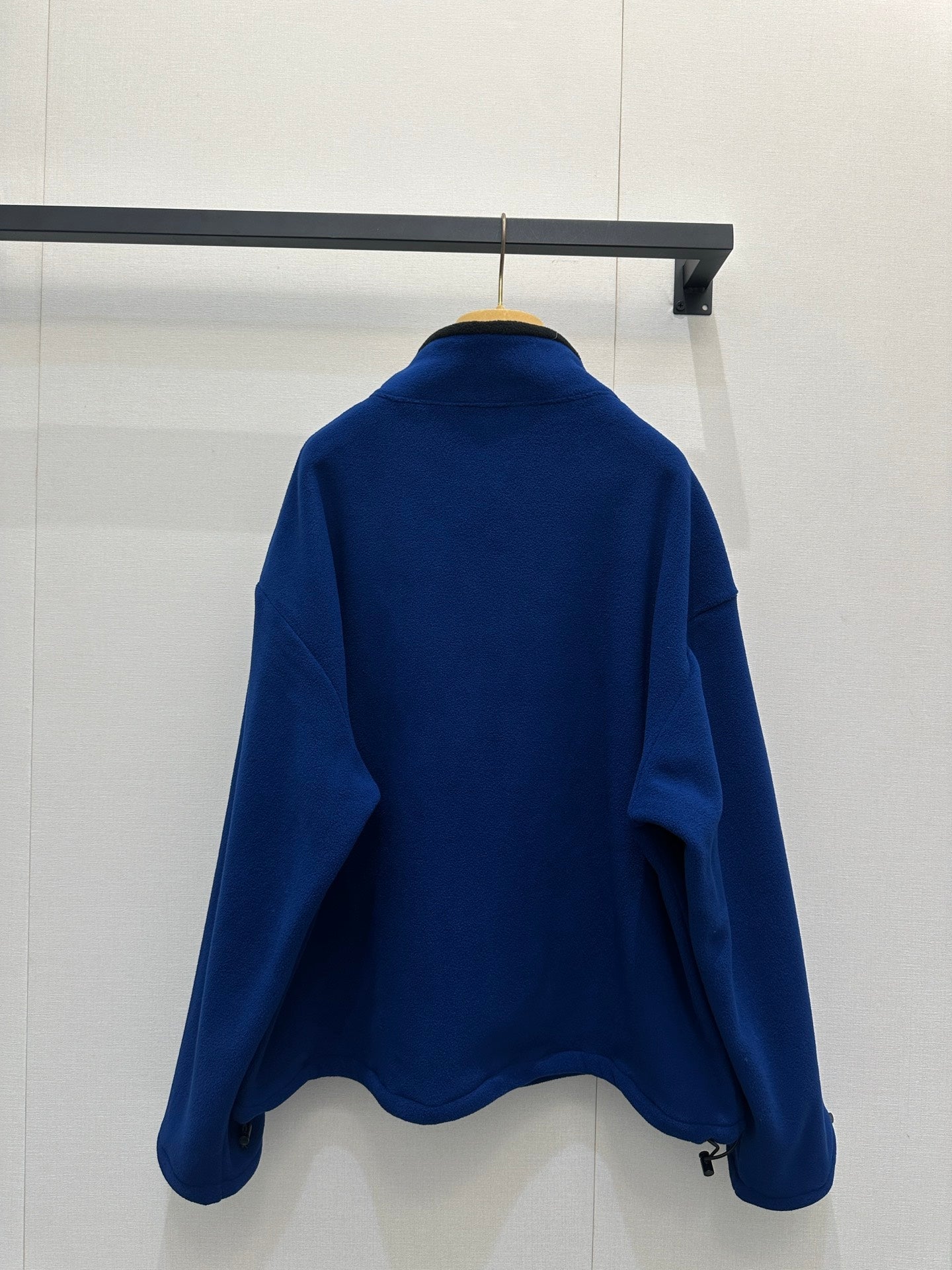 Miu Embroidered Fleece Hooded Zip-Up Jacket Dark Blue Cashmere 346106