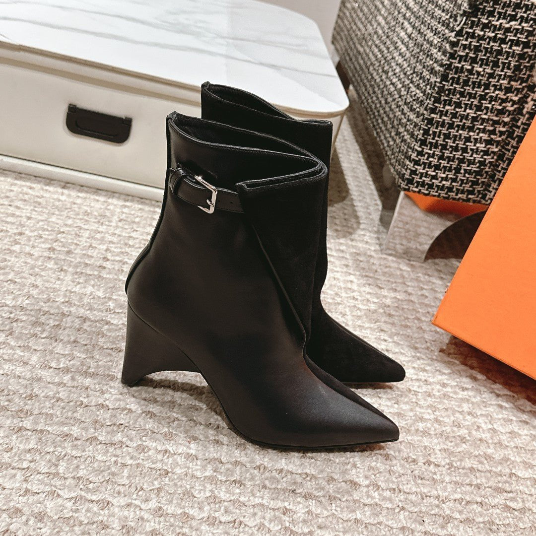 HM Ankle Boots 60mm Black Calfskin And Suede 972382