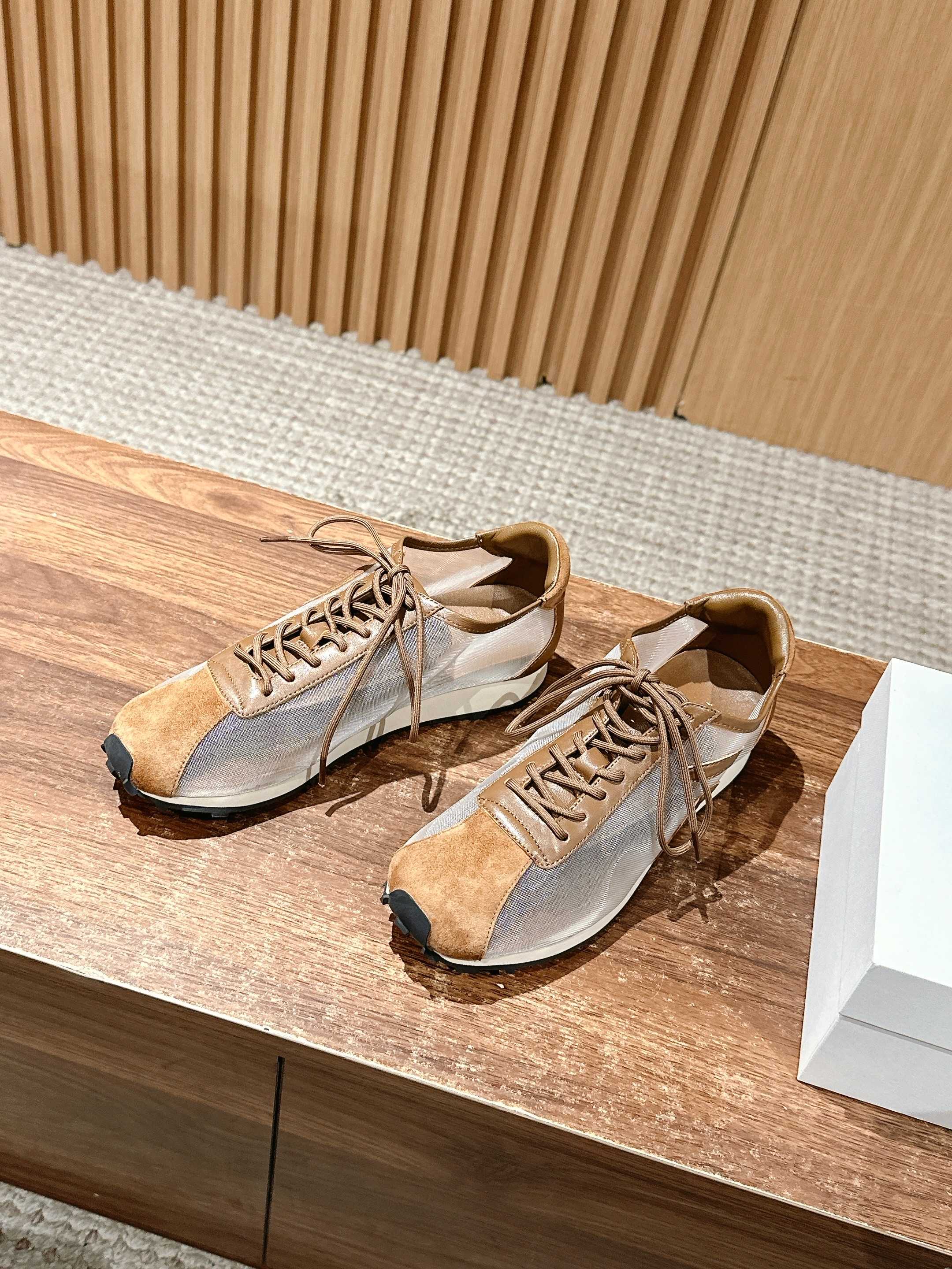 The Row Sneakers Light Taupe Mesh And Cowhide 330594
