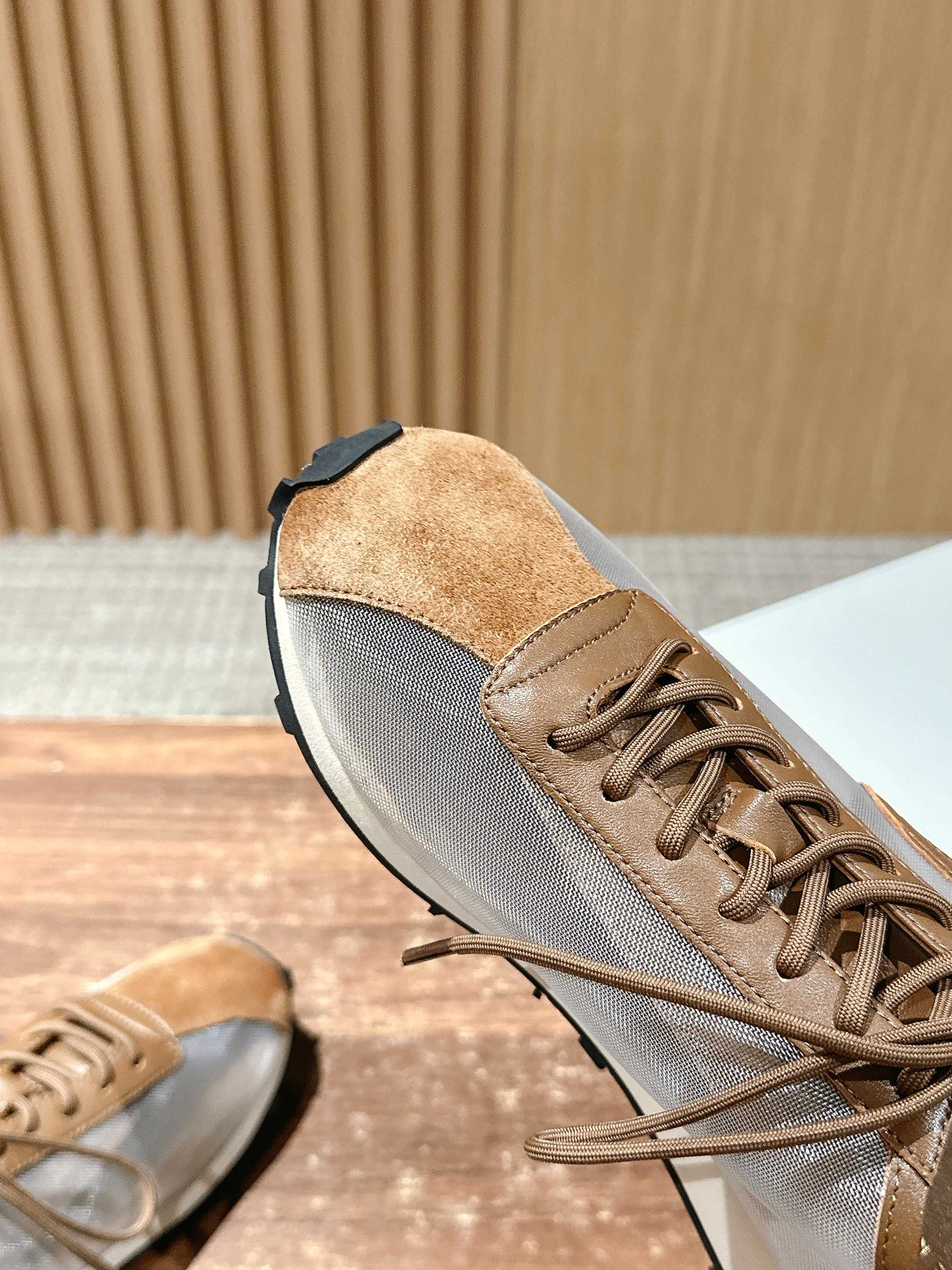 The Row Sneakers Light Taupe Mesh And Cowhide 330594