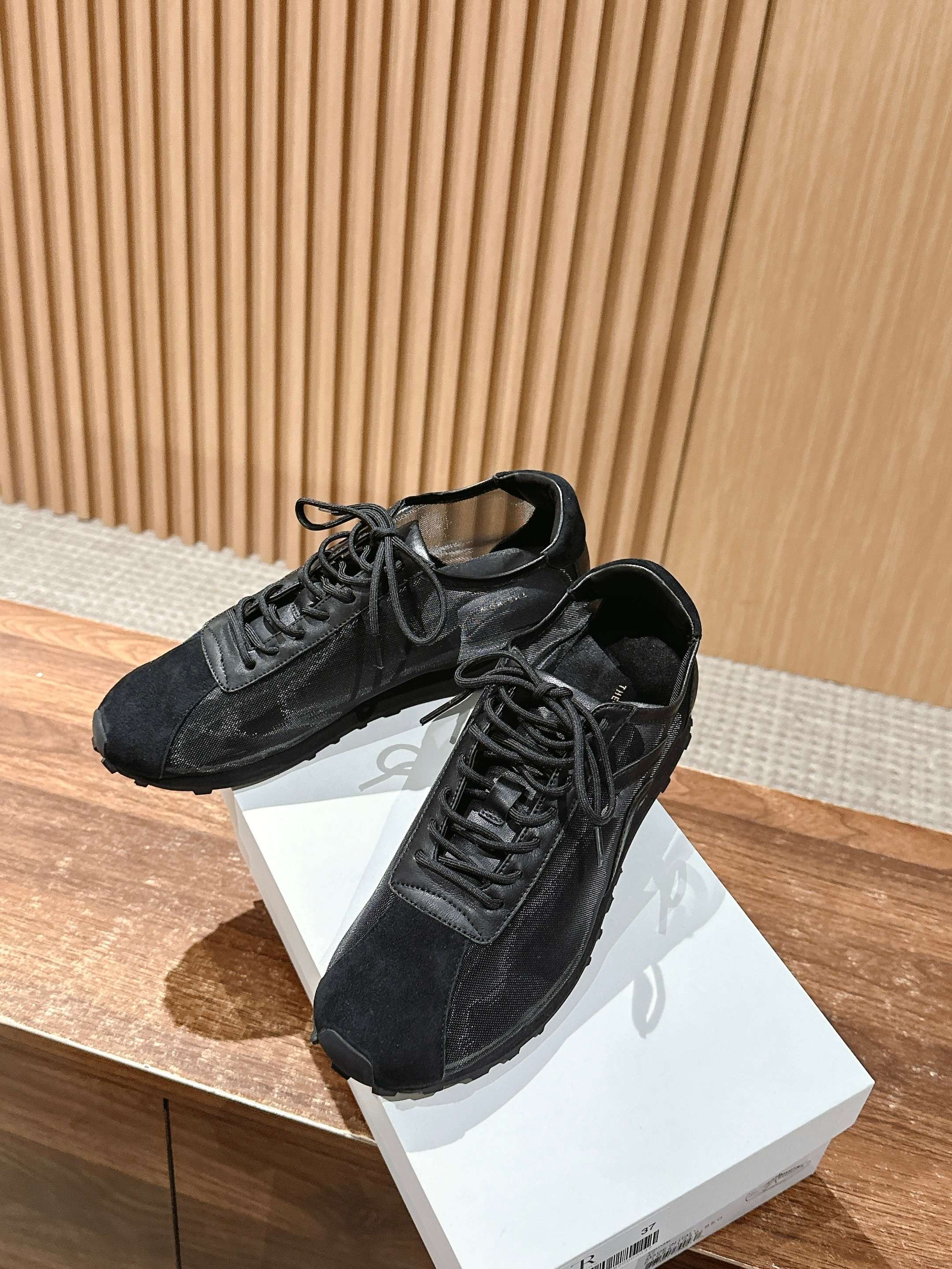 The Row Sneakers Black Mesh And Cowhide 330595