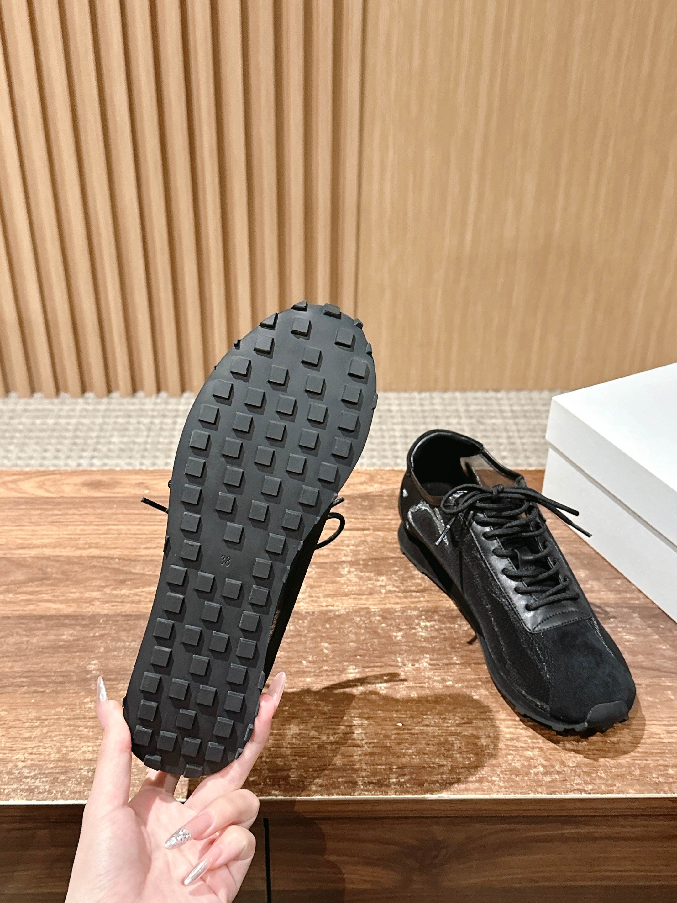 The Row Sneakers Black Mesh And Cowhide 330595