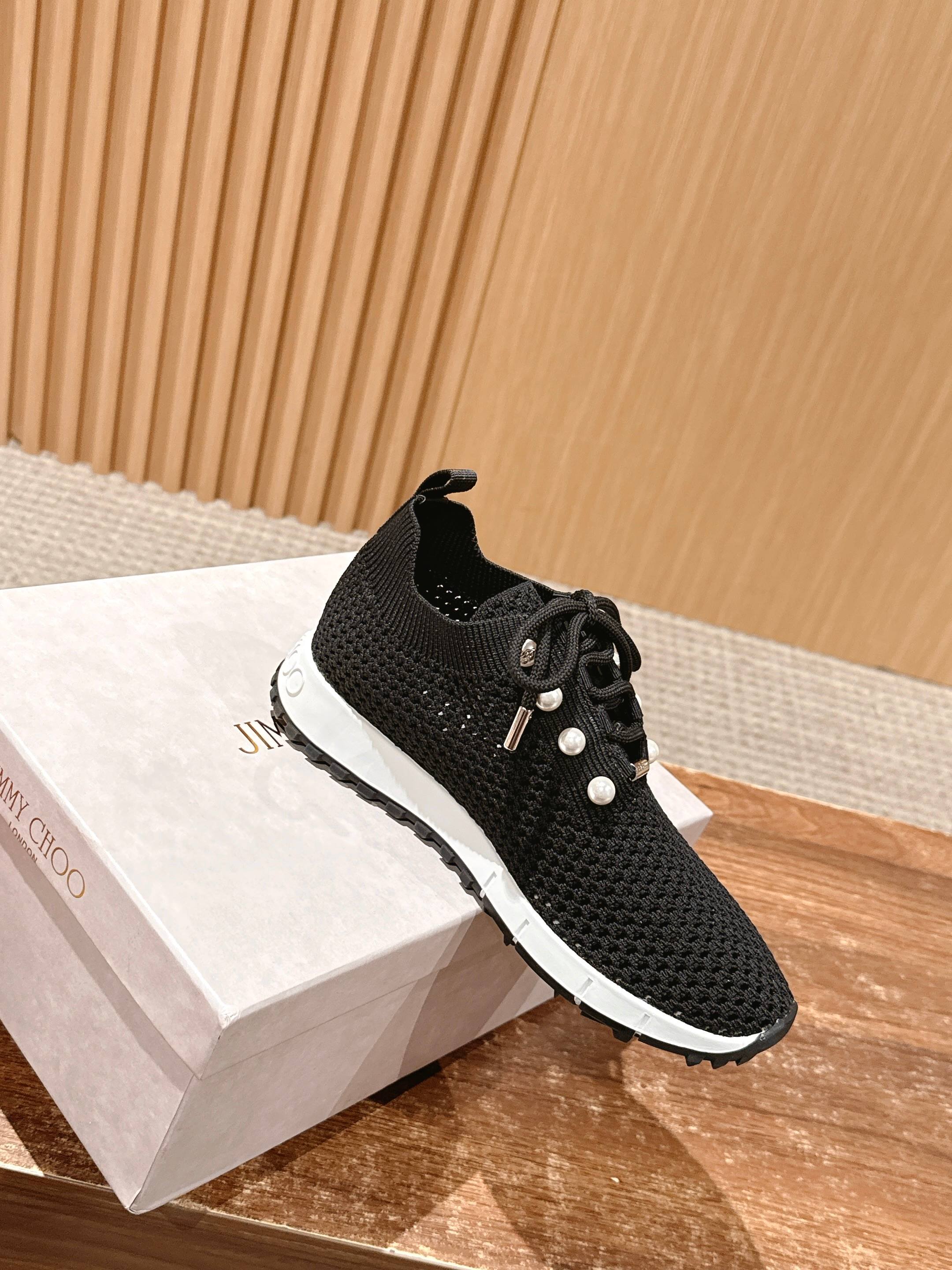 Jimmy Veles Pearl-Embellished Sneakers Black Lace Rubber 400159