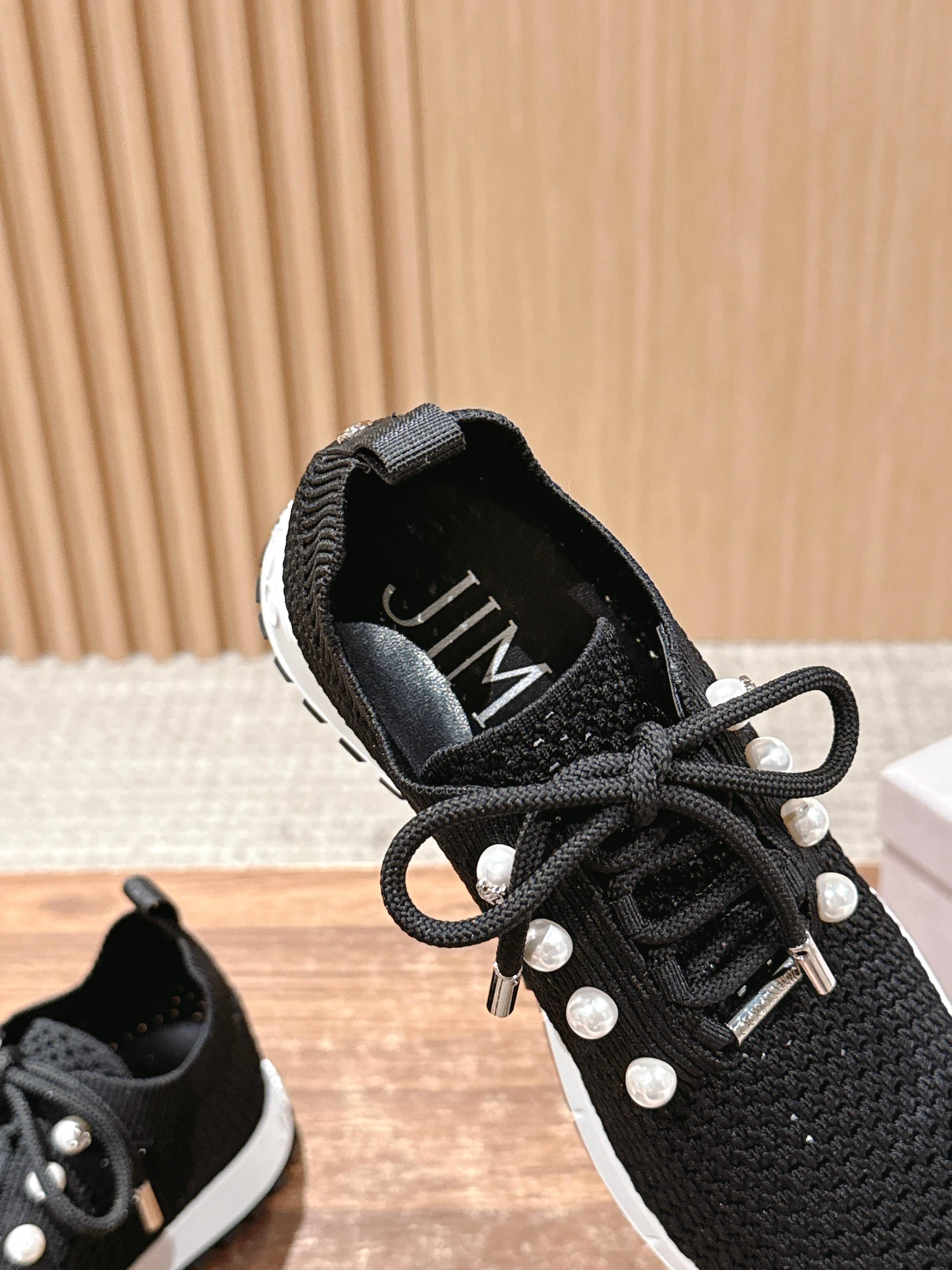 Jimmy Veles Pearl-Embellished Sneakers Black Lace Rubber 400159