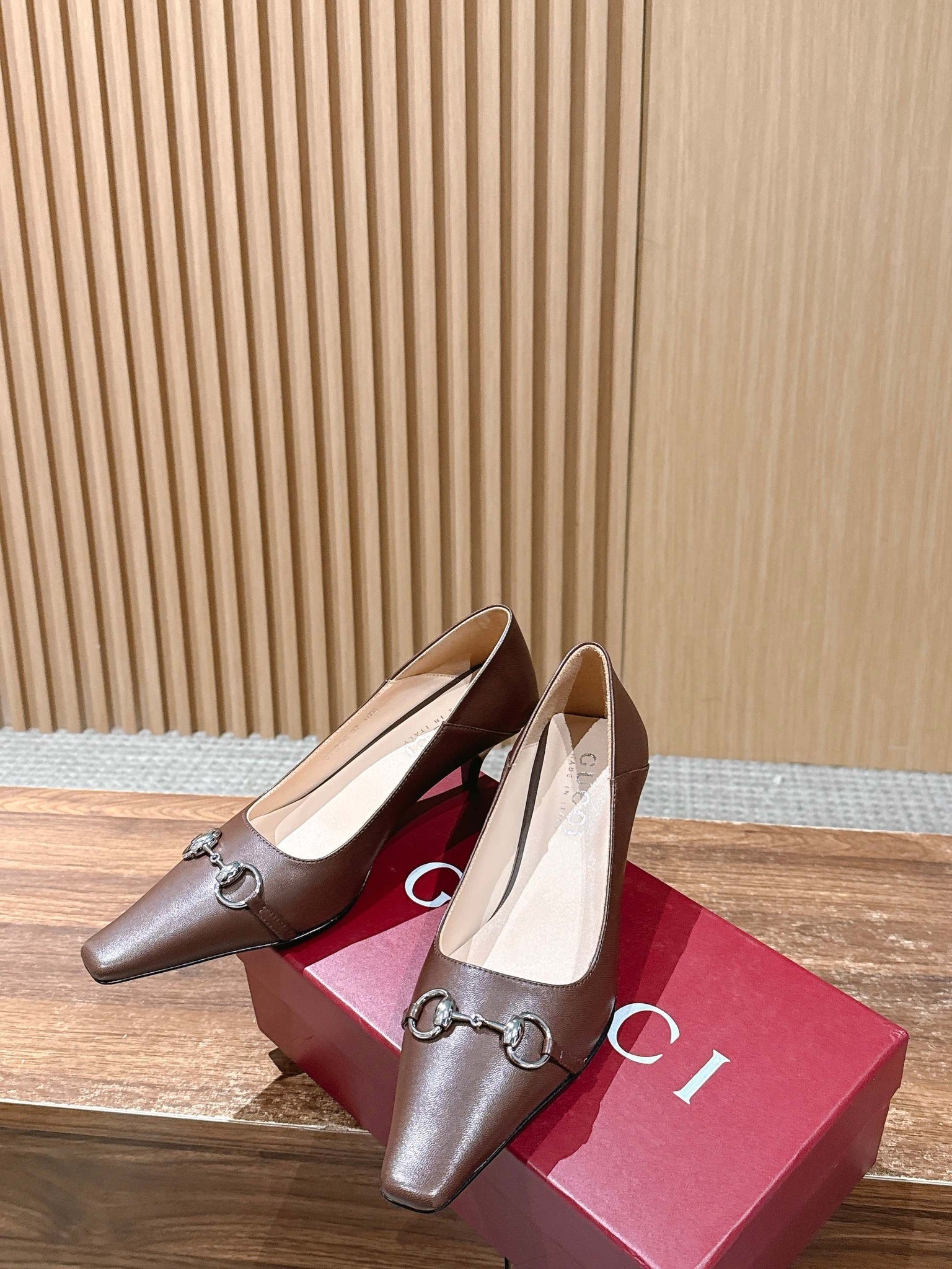 GG 26S Vittoria Pumps 6cm In Brown Lambskin
