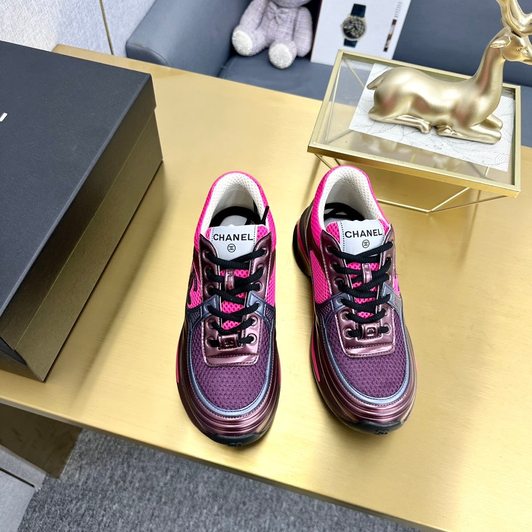 CC 26s Runner Sneakers Pink Purple Burgundy Calfskin 146184
