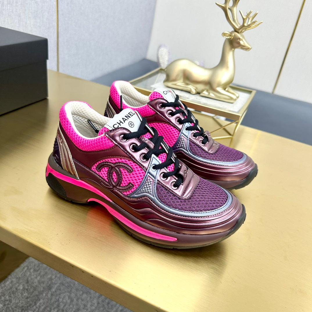 CC 26s Runner Sneakers Pink Purple Burgundy Calfskin 146184