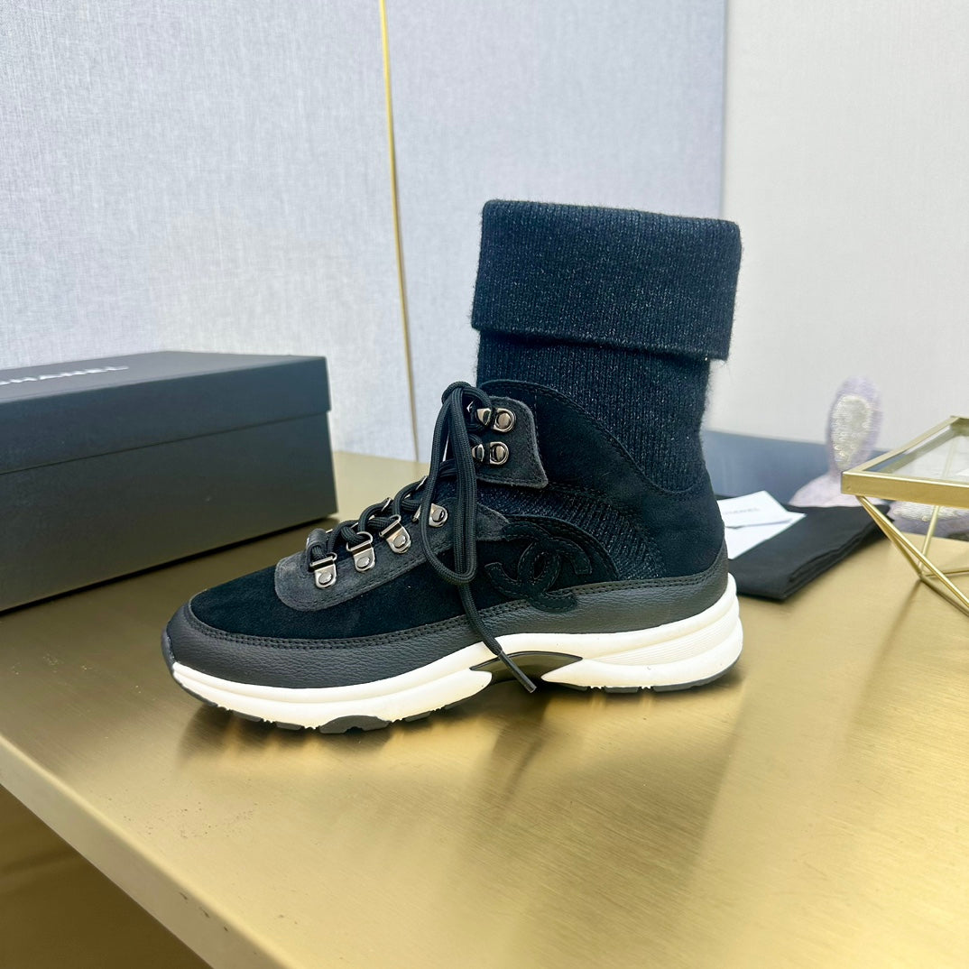 CC 26s Sock Anchor Sneakers Black Suede 146072