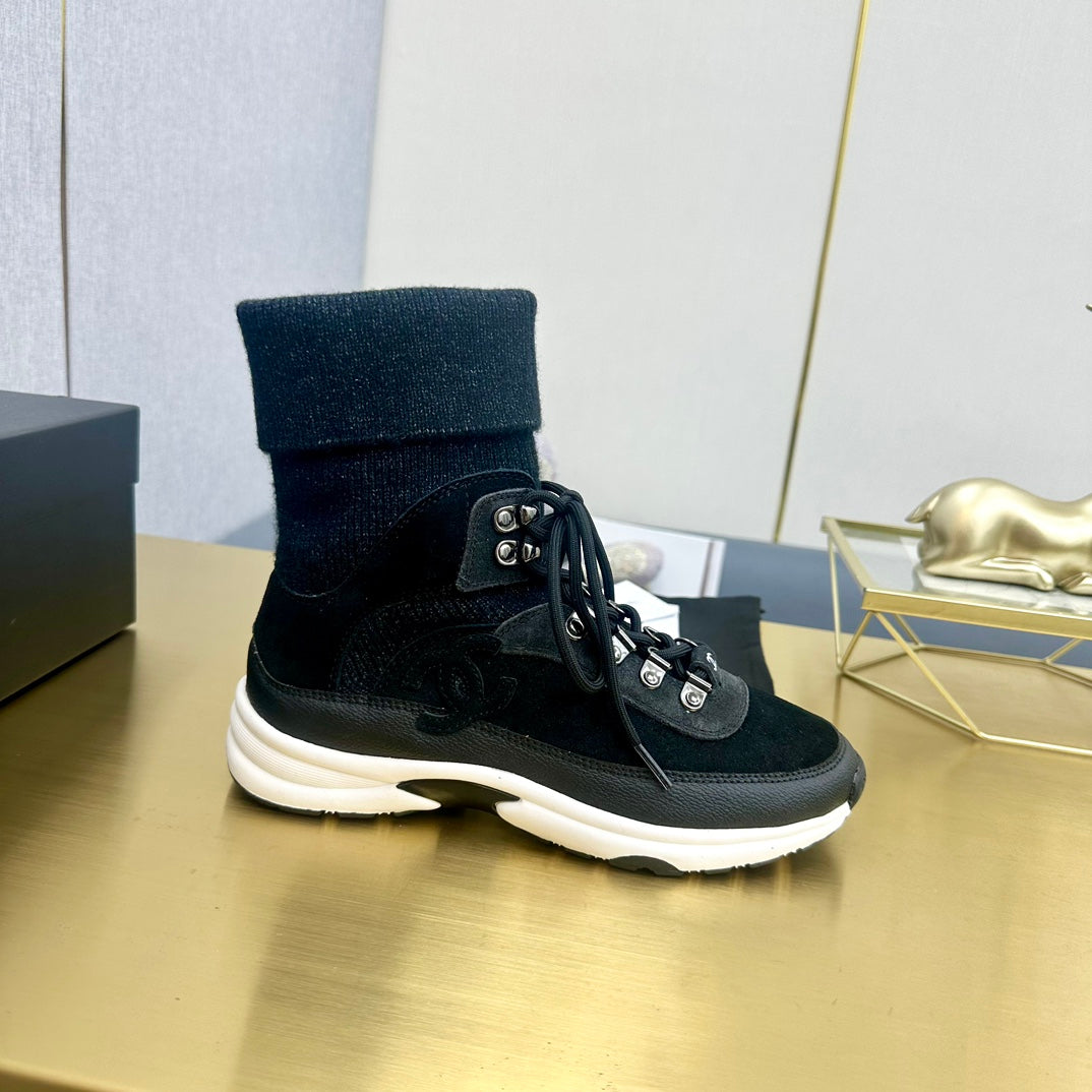 CC 26s Sock Anchor Sneakers Black Suede 146072