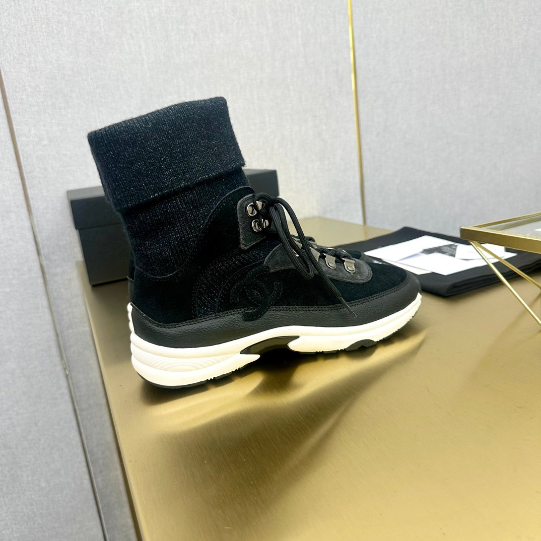 CC 26s Sock Anchor Sneakers Black Suede 146072
