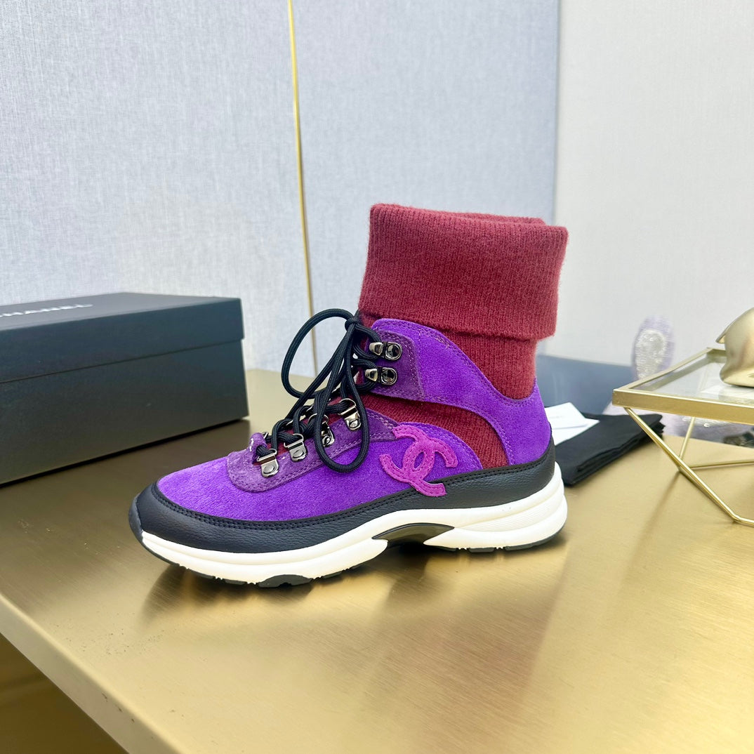 CC 26s Sock Anchor Sneakers Purple Burgundy Suede 146073