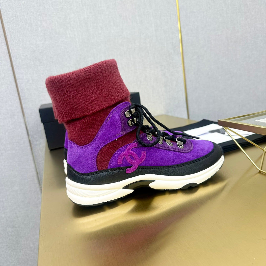 CC 26s Sock Anchor Sneakers Purple Burgundy Suede 146073