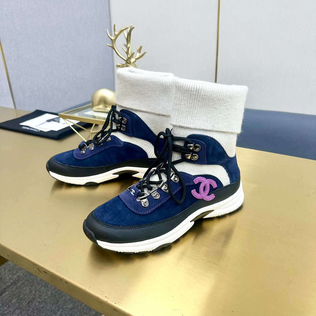 CC 26s Sock Anchor Sneakers Blue White Purple Suede 146074