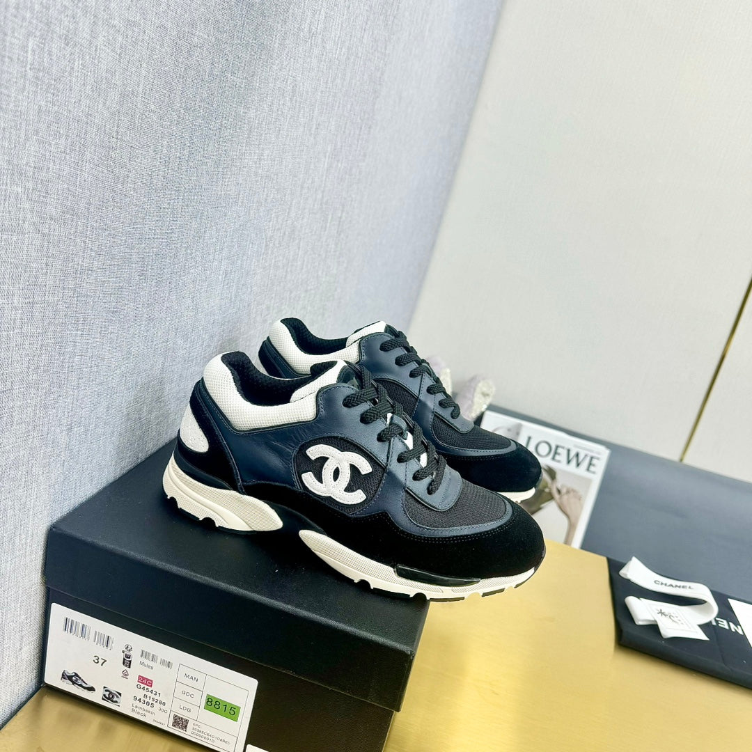 CC 26s Metallic Casual Sneakers Black Mesh Suede Leather 981003