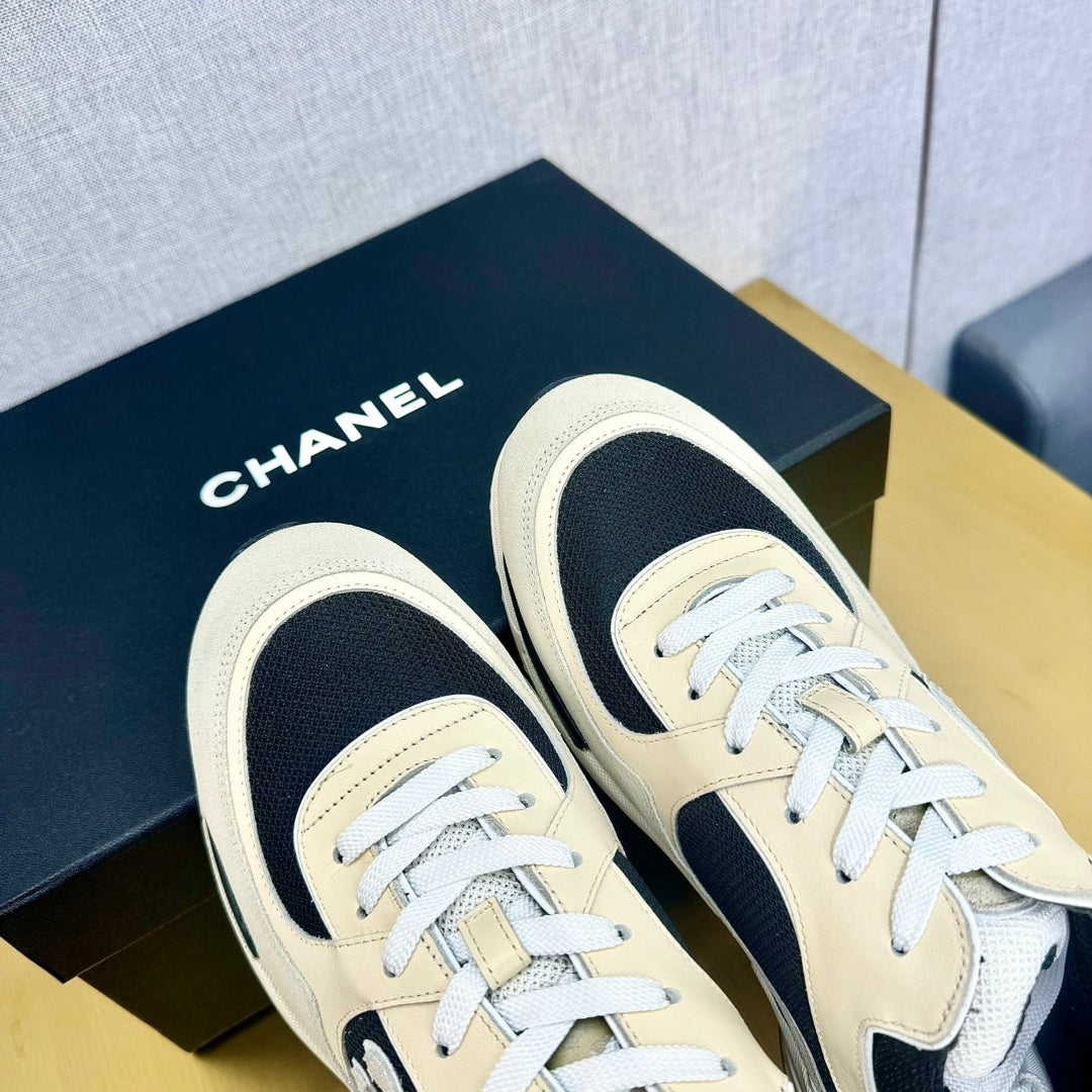 CC 26s Metallic Casual Sneakers Black Cream Mesh Suede Leather 981004