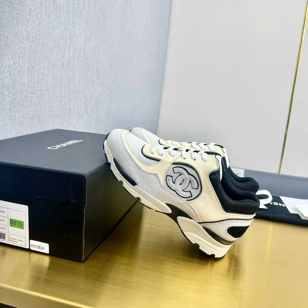 CC 26s Metallic Casual Sneakers Black Cream Mesh Suede Leather 981005