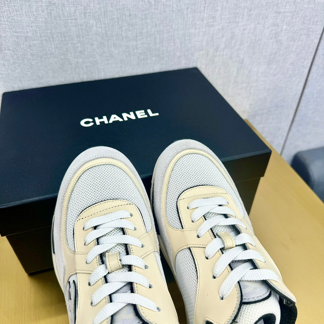 CC 26s Metallic Casual Sneakers Black Cream Mesh Suede Leather 981005