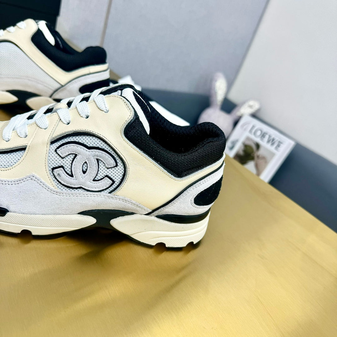 CC 26s Metallic Casual Sneakers Black Cream Mesh Suede Leather 981005