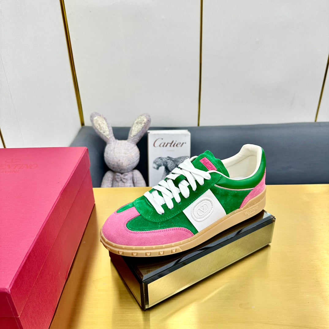 VT 26s Upvillage Sneakers White Green Pink Suede Leather 927026