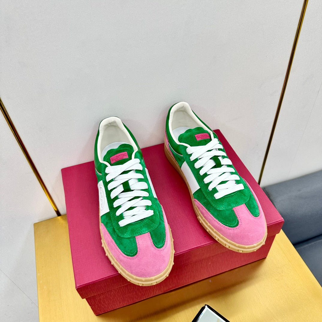 VT 26s Upvillage Sneakers White Green Pink Suede Leather 927026