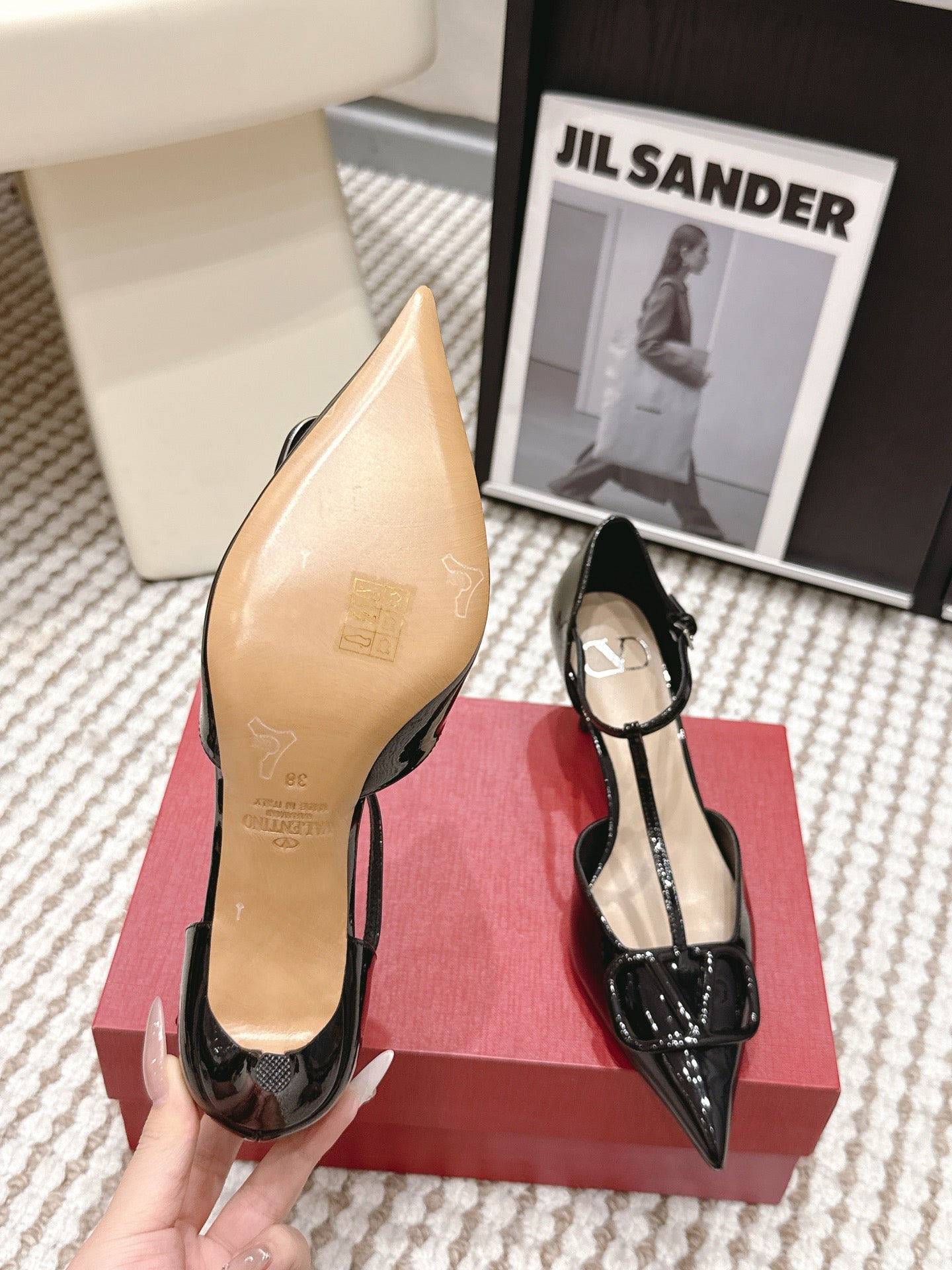VT 26s T-Strap Slingback Black Patent Leather 722235
