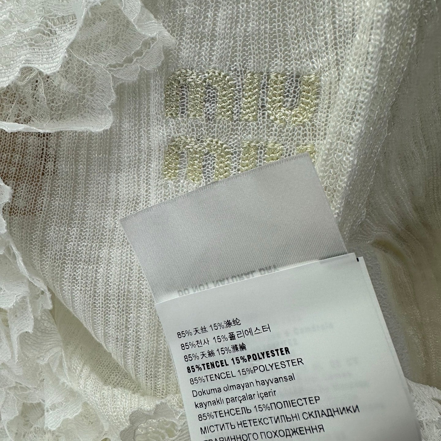 Miu 26s Lace Cardigan White Tencel Polyester 395471