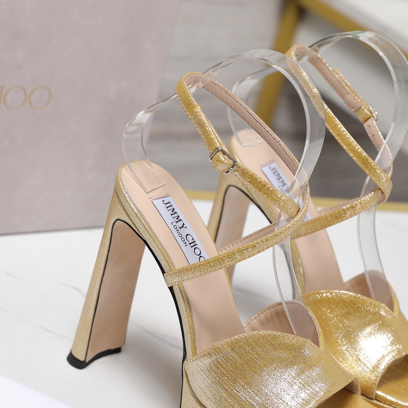 Jimmy Karli Platform Sandals 125m Gold Fabric 397353