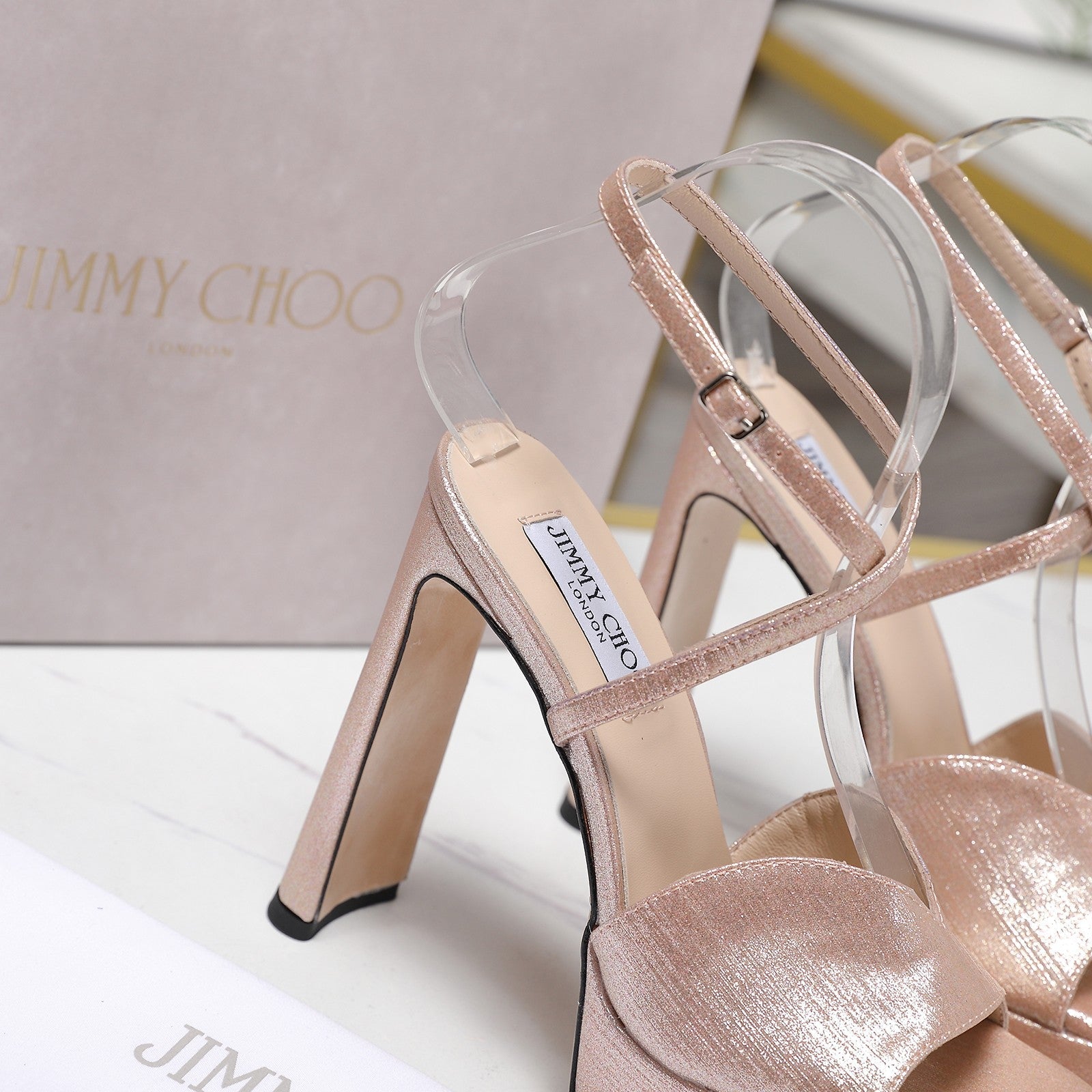 Jimmy Karli Platform Sandals 125mm pinkish-gold Fabric 397354