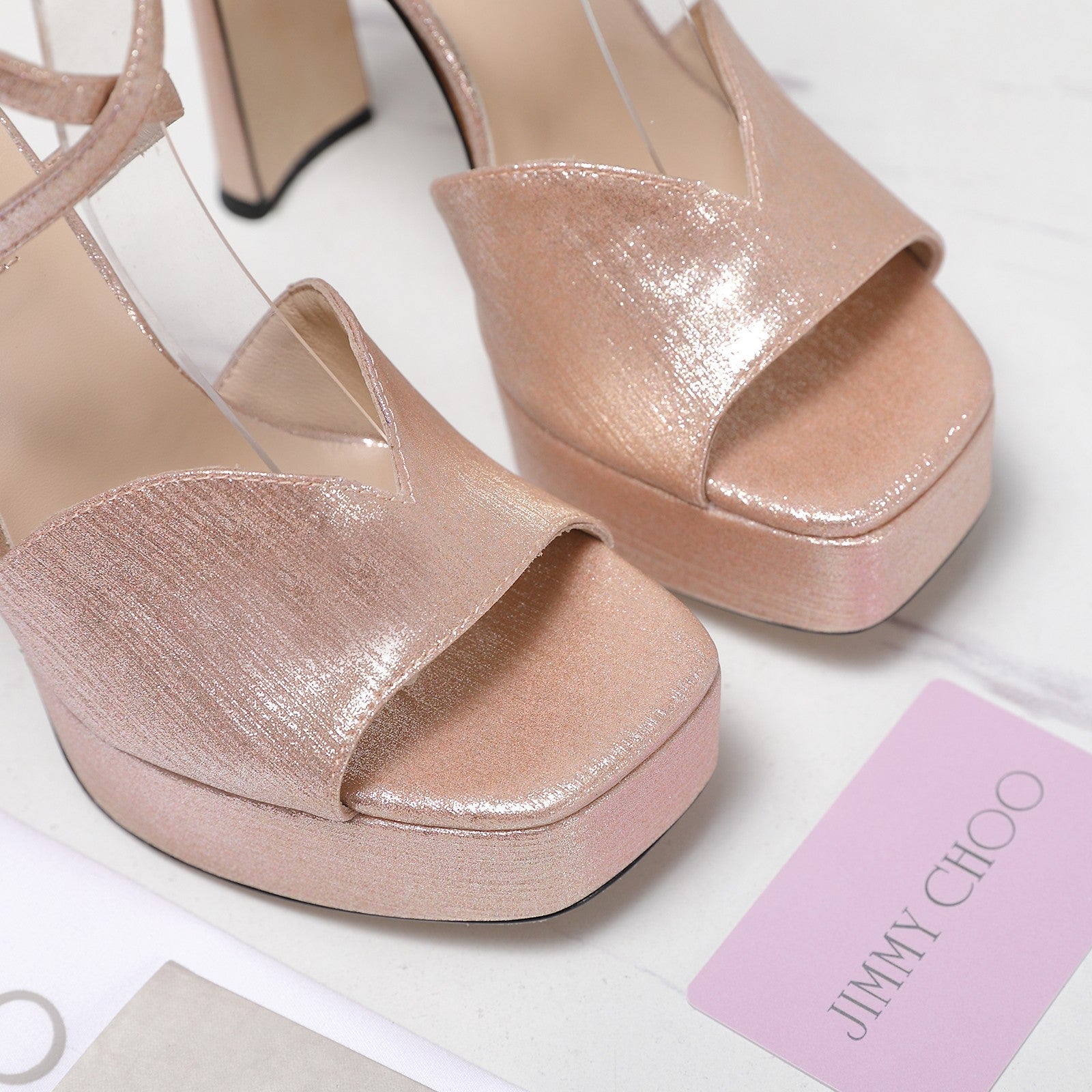 Jimmy Karli Platform Sandals 125mm pinkish-gold Fabric 397354