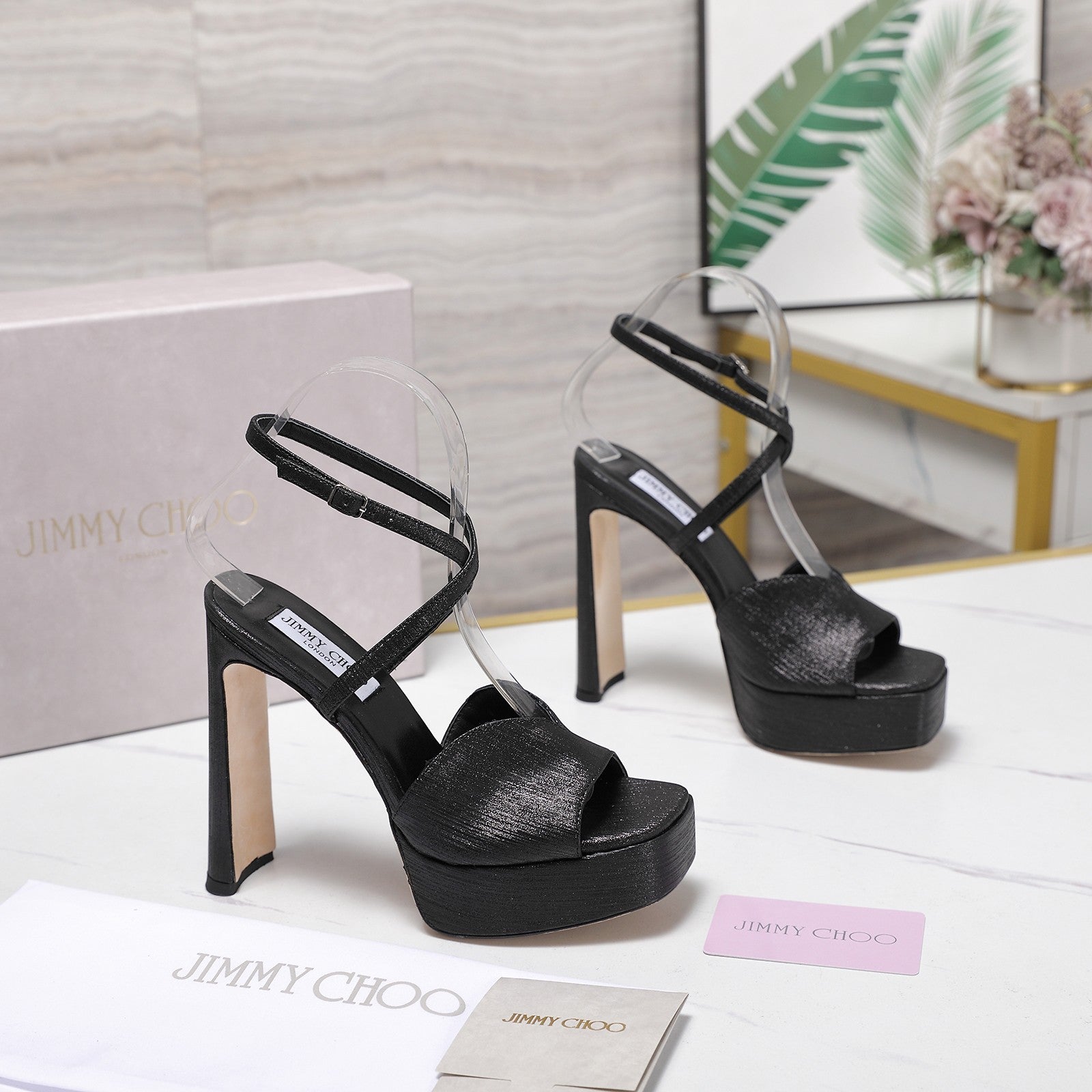 Jimmy Karli Platform Sandals 125mm Black Fabric 397355