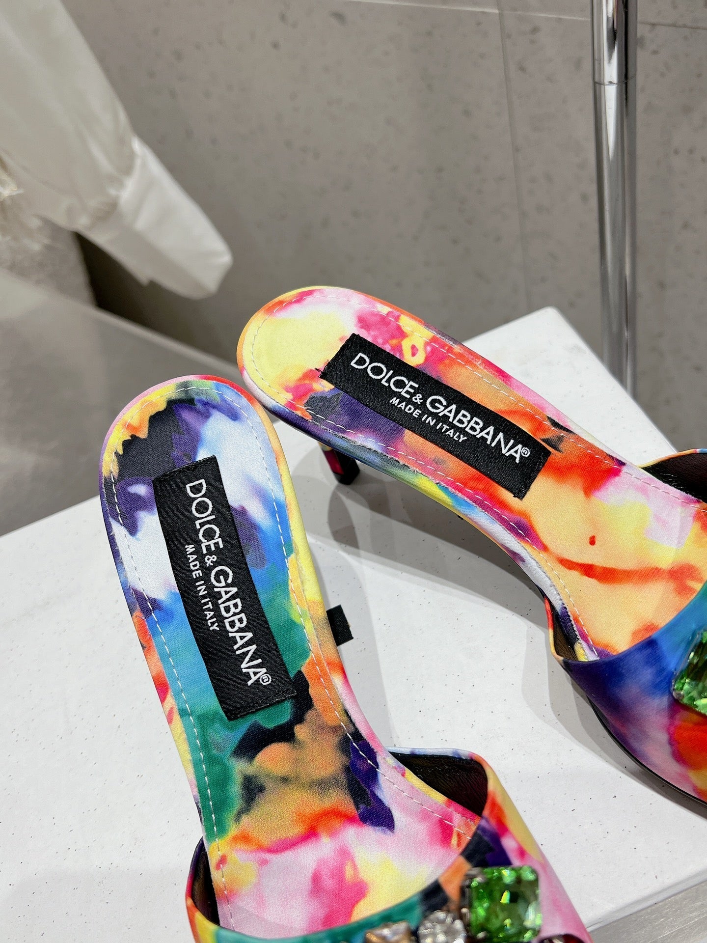DC Keira Floral Mules 60mm Multicolor Brocade And Sheepskin 359517