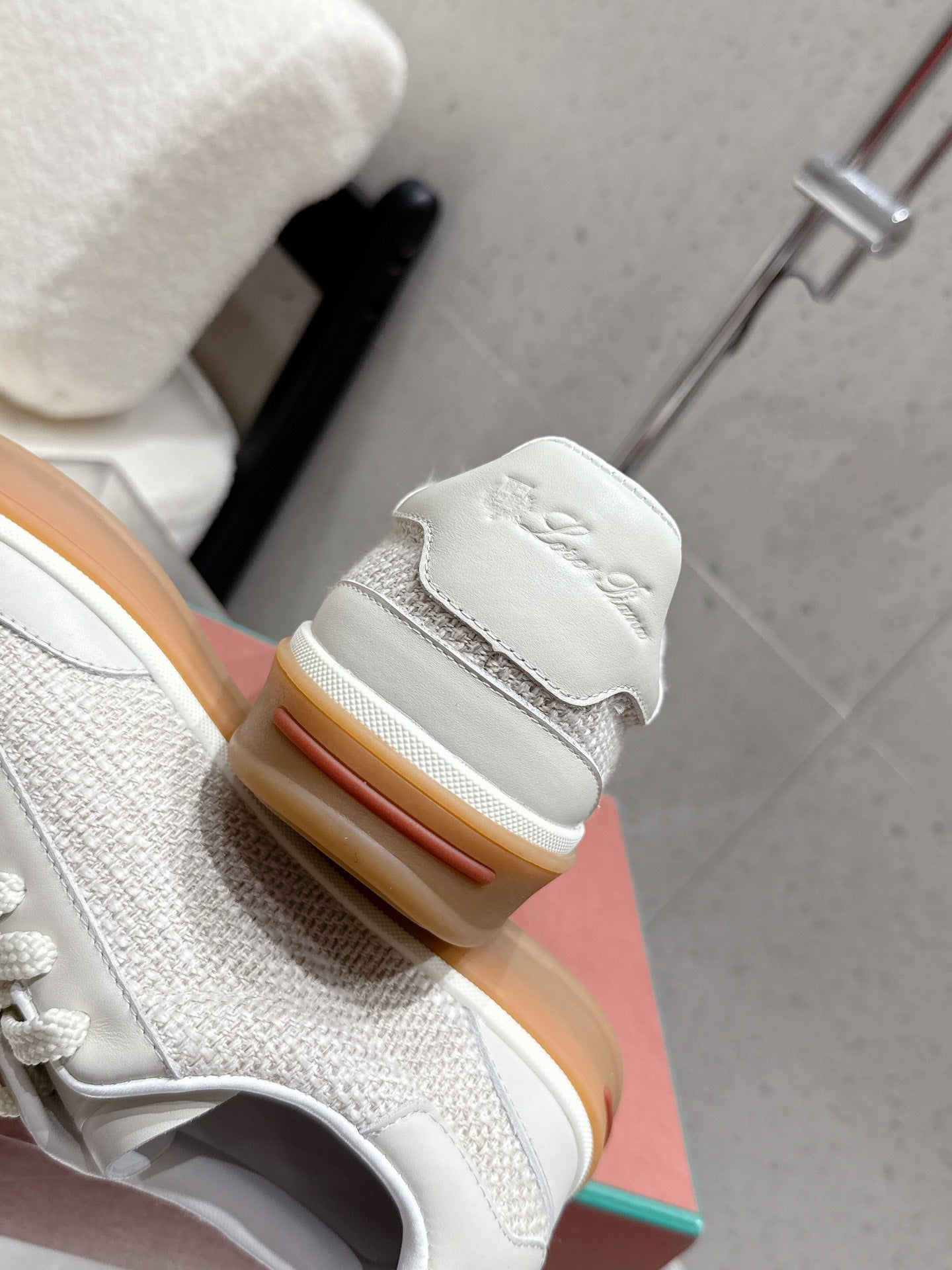 LP Tennis Walk Sneaker Off White Cowhide Cotton 513541