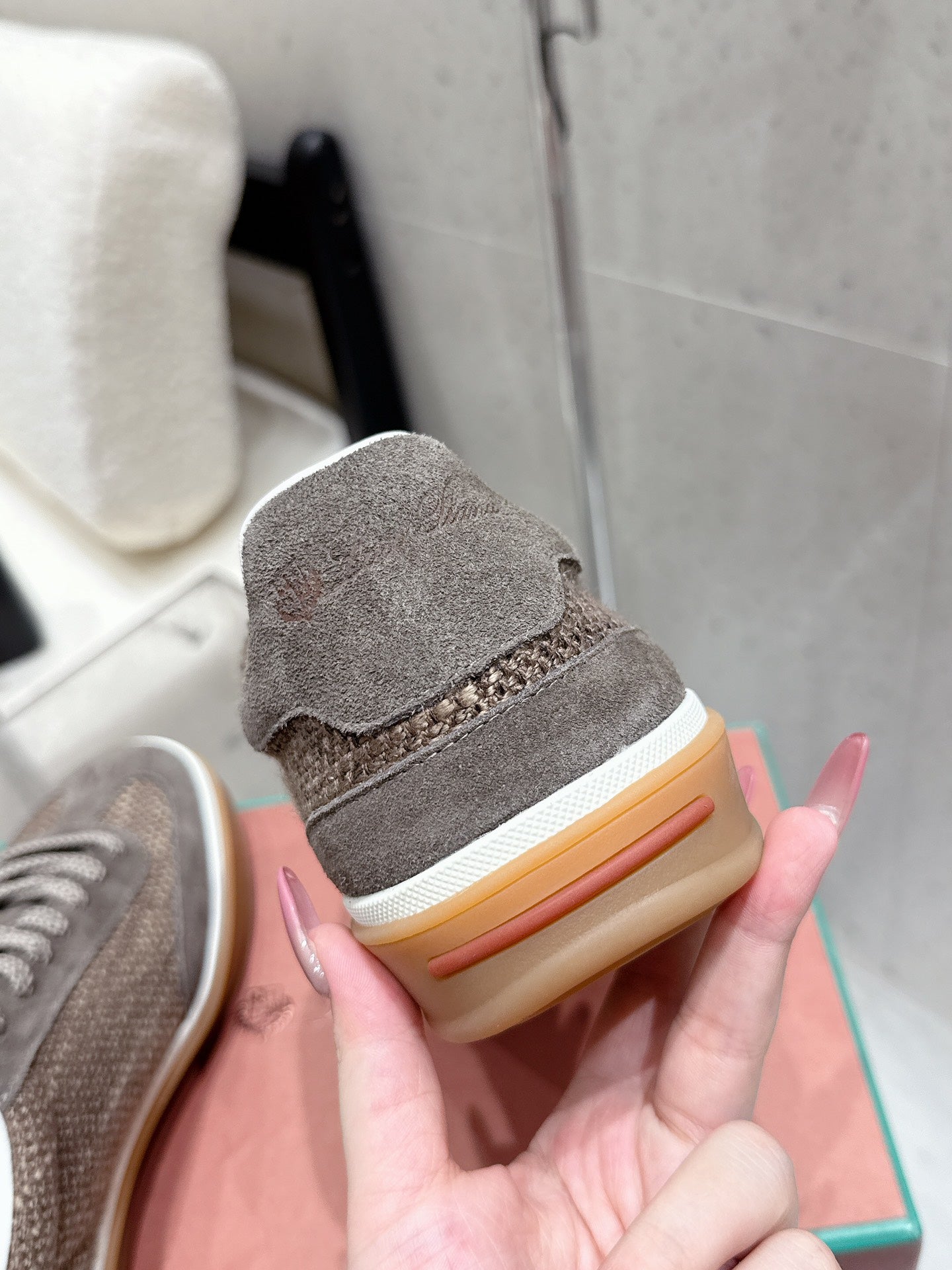 LP Tennis Walk Sneaker Muted Brown - Gray Suede Cotton 513542