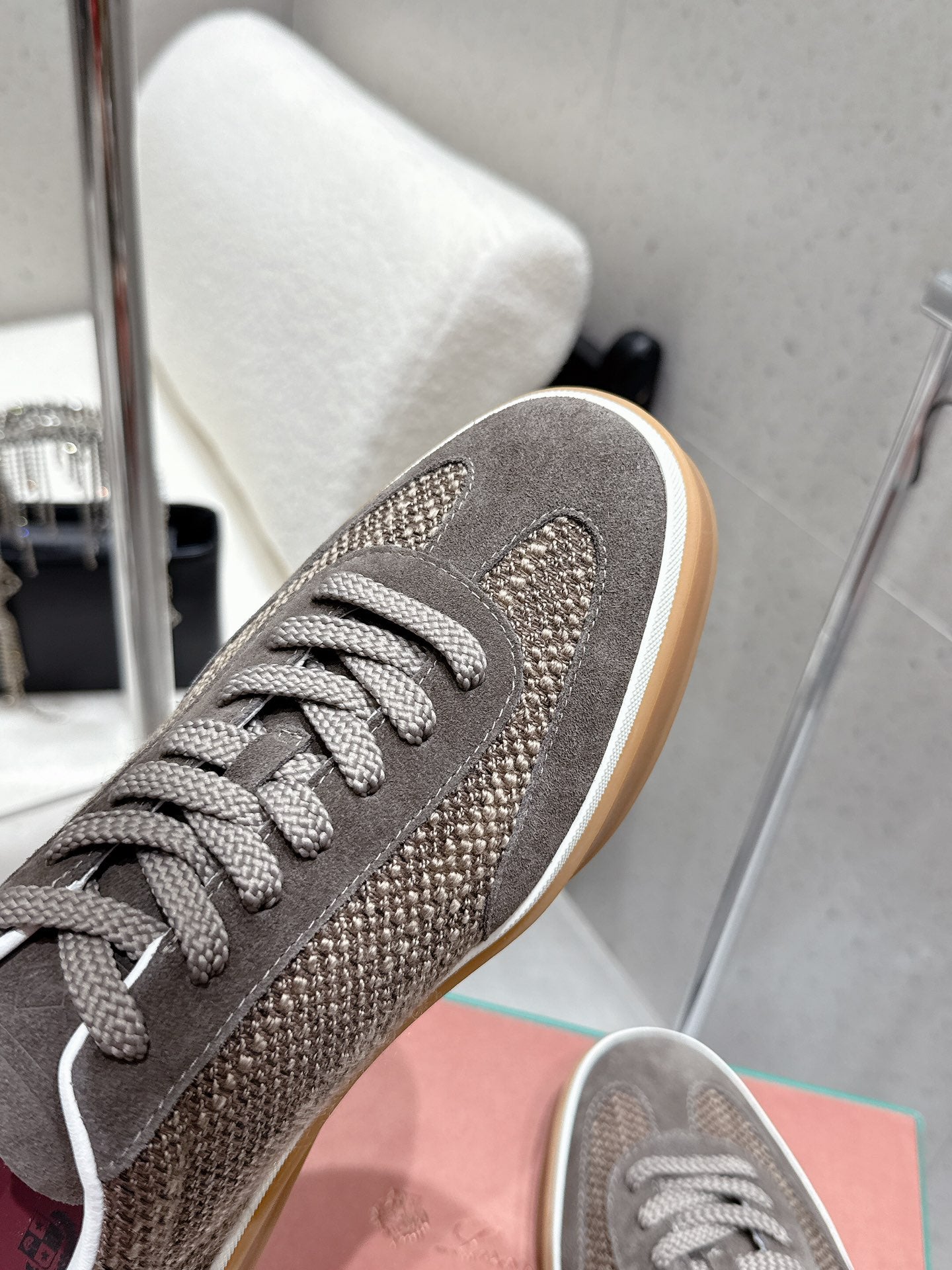 LP Tennis Walk Sneaker Muted Brown - Gray Suede Cotton 513542