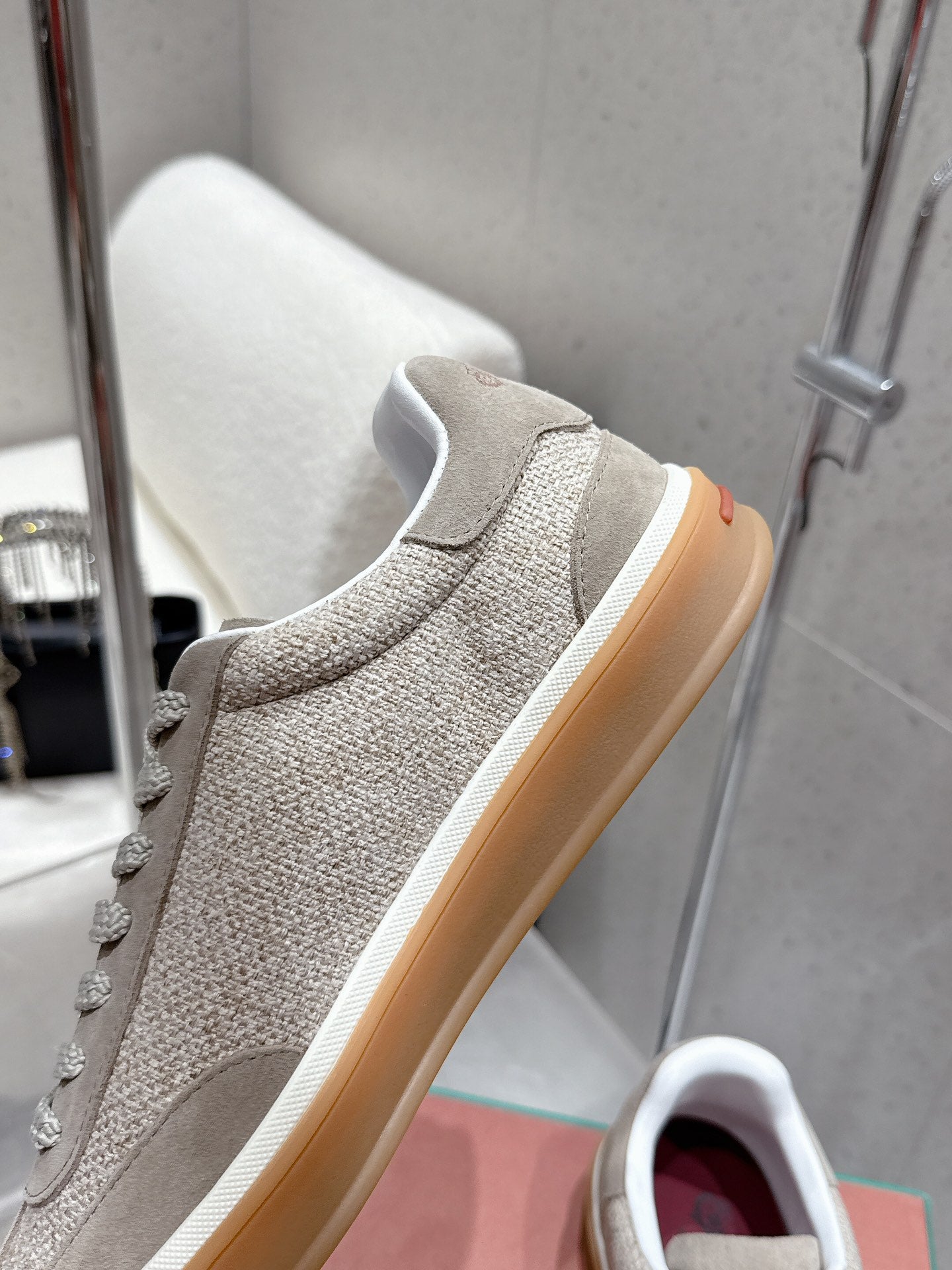 LP Tennis Walk Sneaker Light Grey Suede Cotton 513543