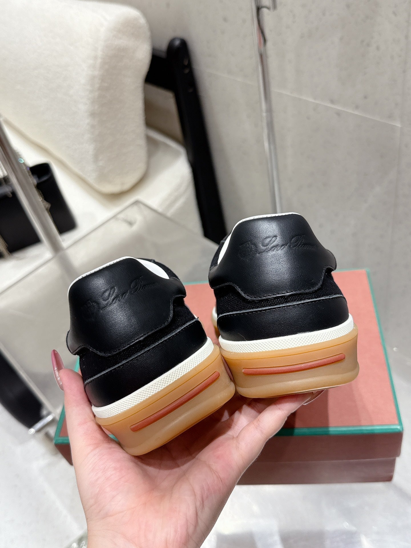 LP Tennis Walk Sneaker Full Black Cowhide Canvas 513545