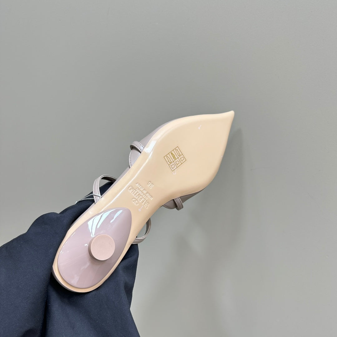 Valentino Rockstud Soft Pink Calfskin Mule 20mm