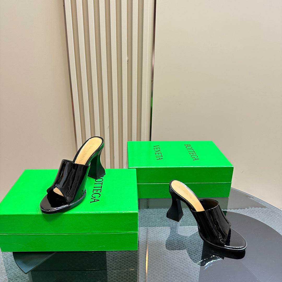 BV 26s High Mule 9.5cm Black Calfskin