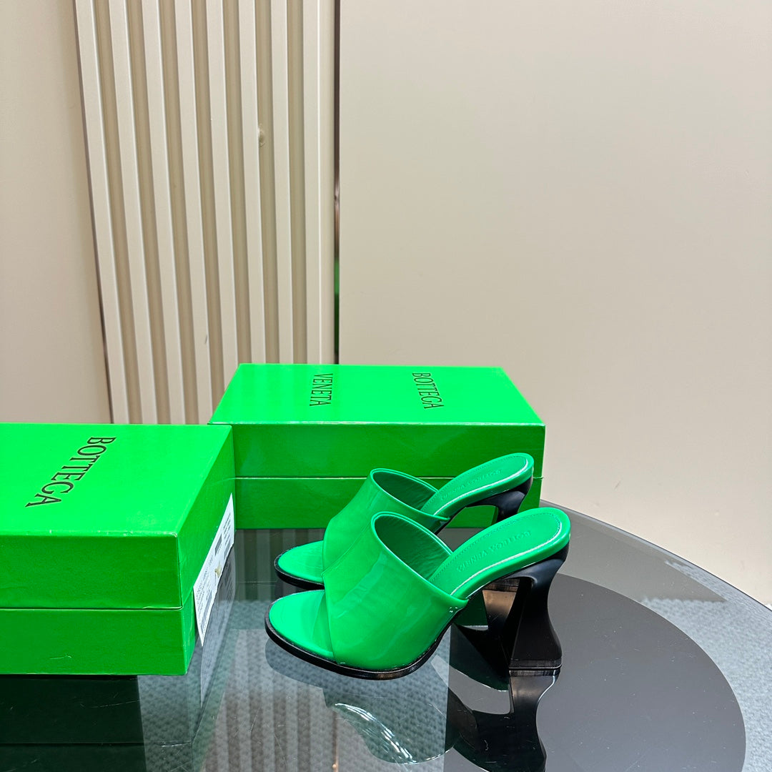 BV 26s High Mule 9.5cm Emerald Green Calfskin