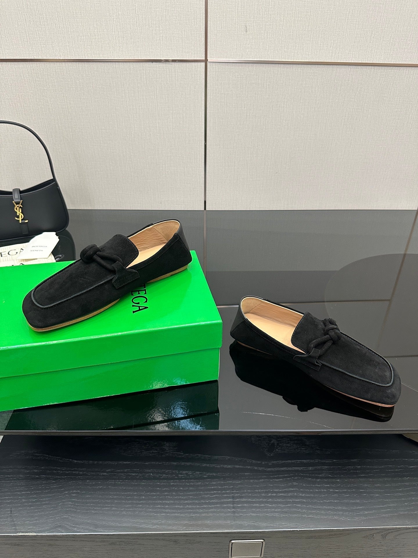 BV Daddy Loafer Black Suede 427636