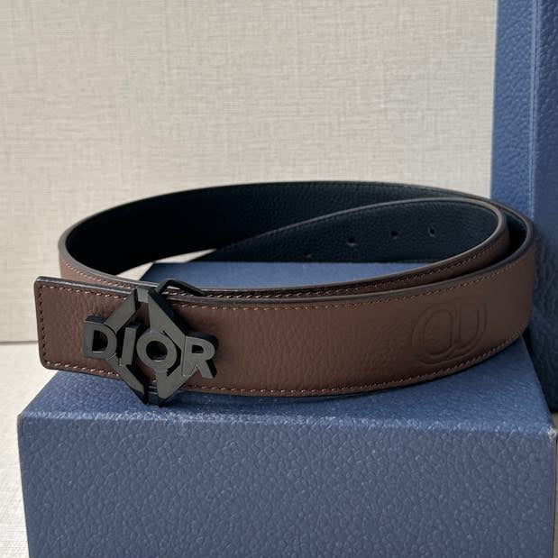 Dior 2026 CD Logo Buckle Belt 35mm Cowhide