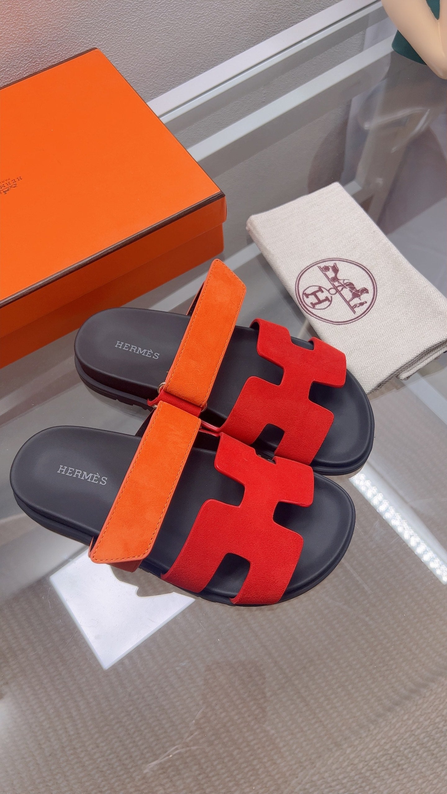 HM Chypre Sandal Red Orange Suede 827521