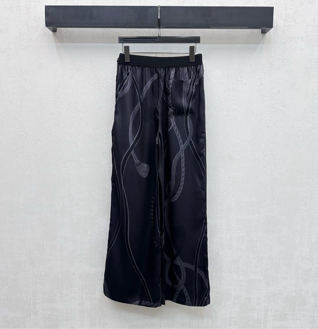 HM SS26 Palefroi Remix Pajama Pants Black Mulberry Silk 351817