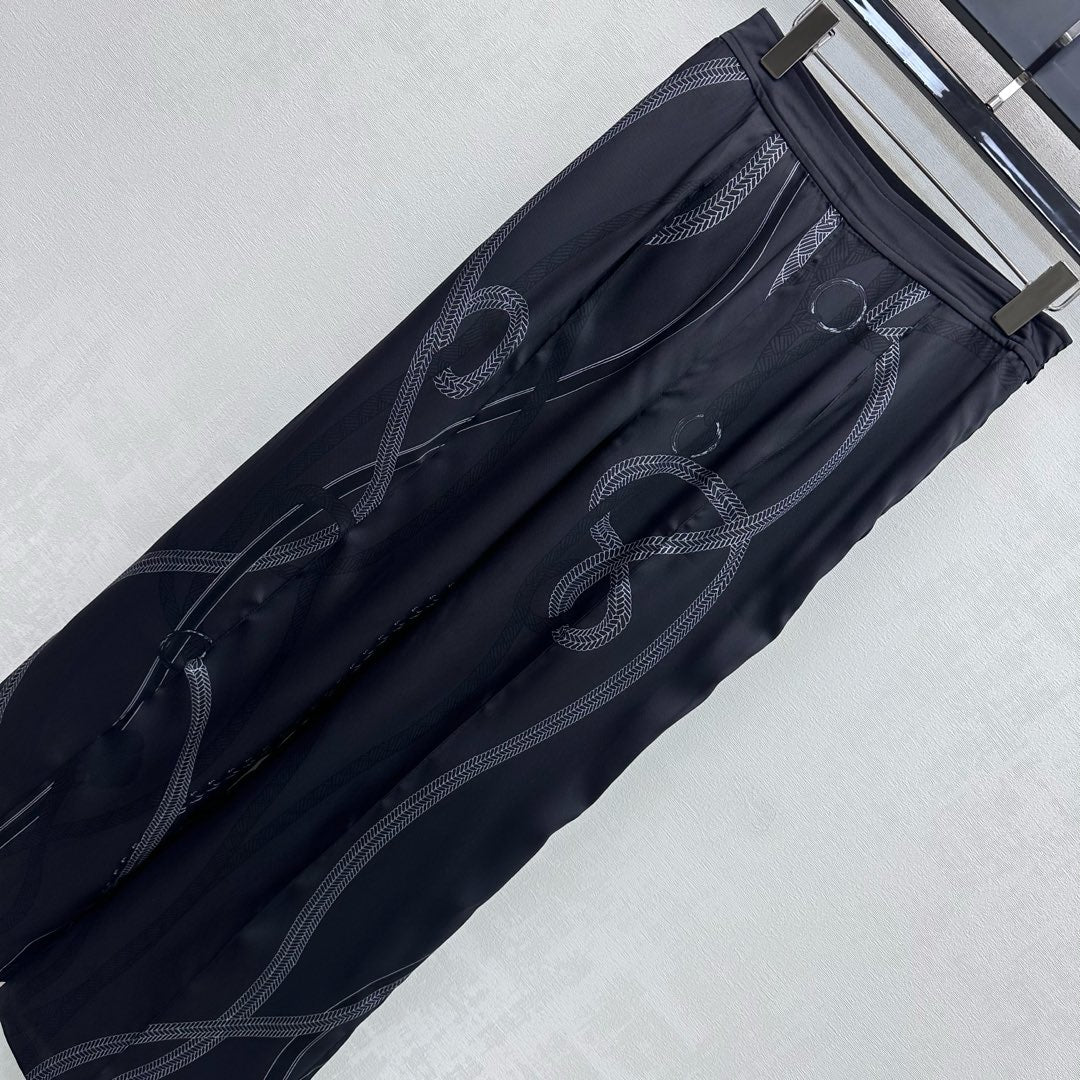 HM SS26 Palefroi Remix Pajama Pants Black Mulberry Silk 351817