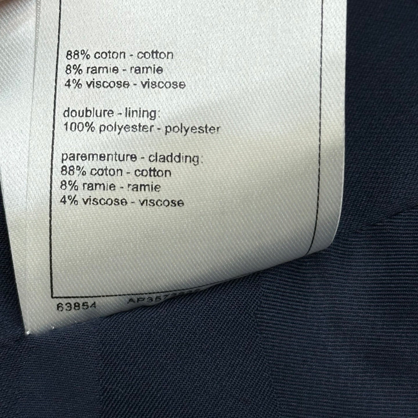 CC Double-breasted Wool Coat Navy Blue Cotton 350263