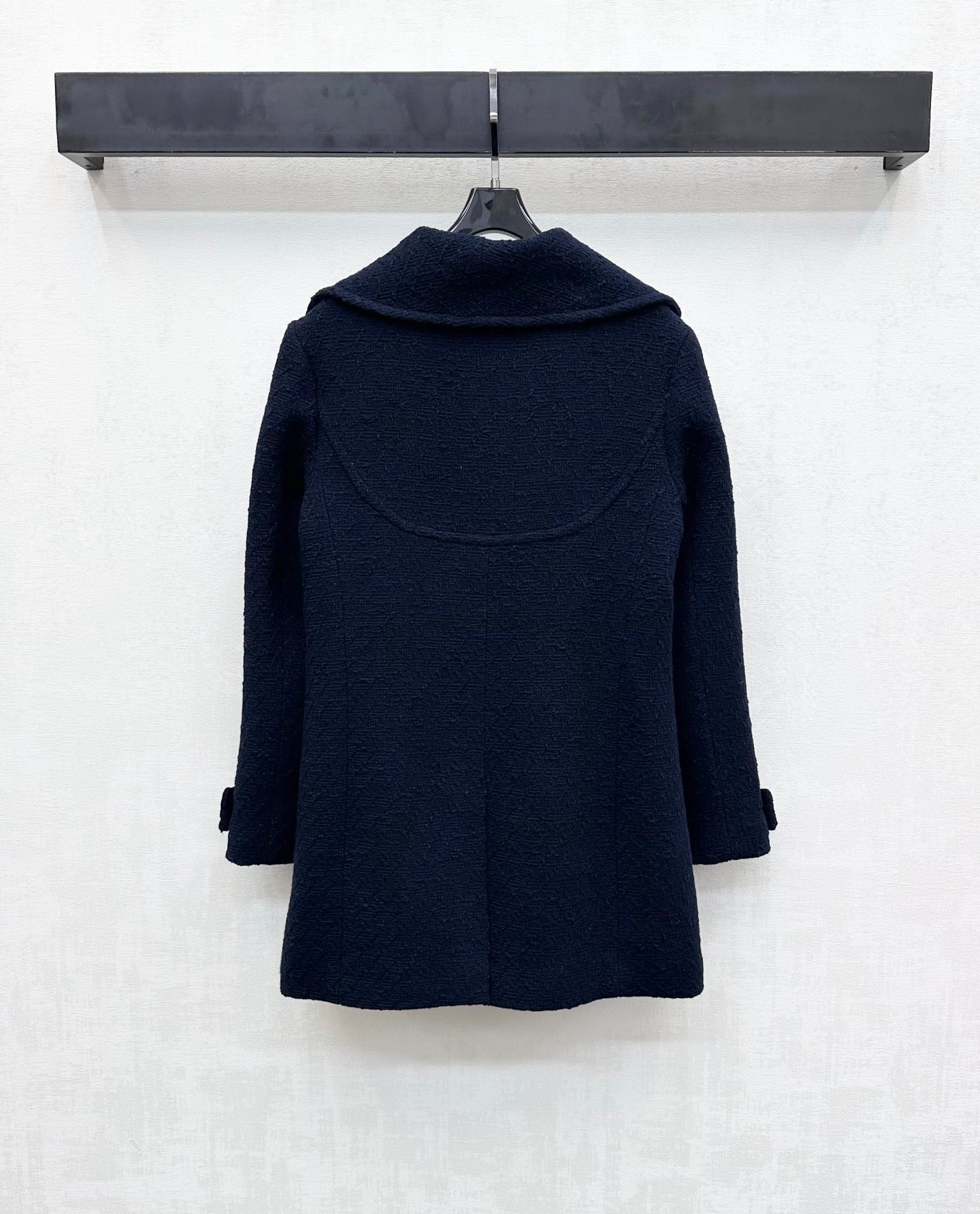 CC Double-breasted Wool Coat Navy Blue Cotton 350263