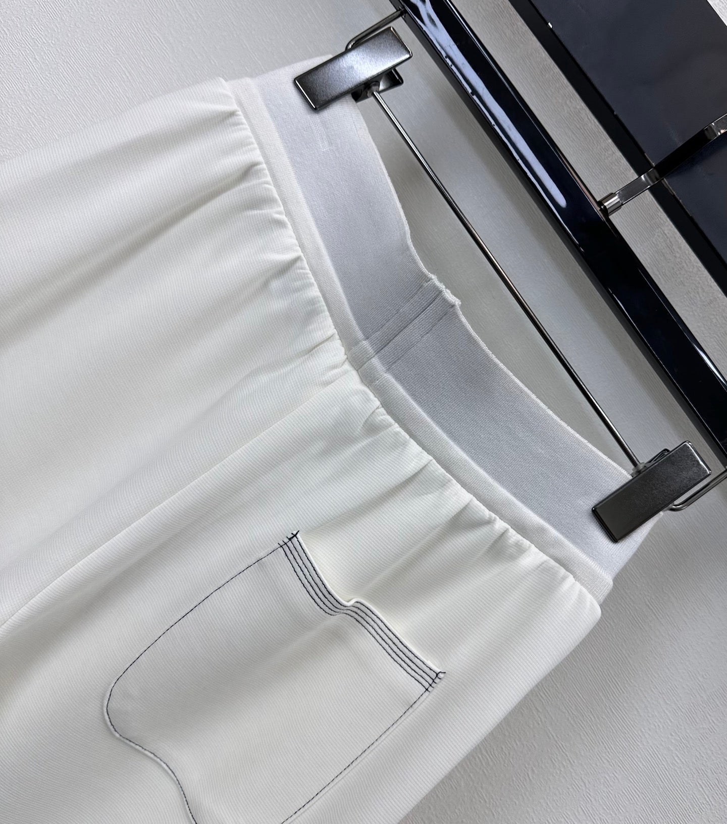 YSL Track Pants White Tencel Cotton 350193
